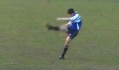 Box kick by winger